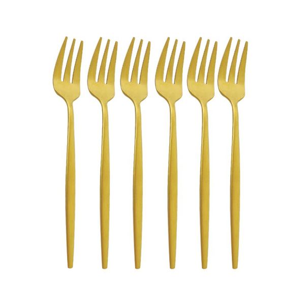 6pcs set snack fork 304 matte stainless dinnerware cutlery gold forks dessert tableware steel fruit flatware sets
6pcs set snack fork 304 matte stainless dinnerware cutlery gold forks dessert tableware steel fruit flatware sets