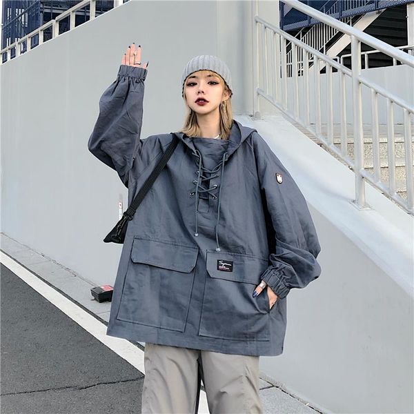 women's hoodies & sweatshirts long sleeve pockets harajuku korean patchwork clothing ladies hooded streetwear style autumn, Black
women's hoodies & sweatshirts long sleeve pockets harajuku korean patchwork clothing ladies hooded streetwear style autumn, Black