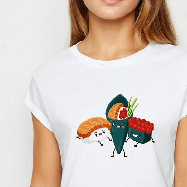 plus size sushi rolls women t shirts spring summer vestidos creative cute printing design womens o collar, White
plus size sushi rolls women t shirts spring summer vestidos creative cute printing design womens o collar, White