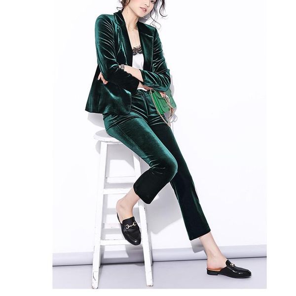 women's suits & blazers velvet pant women spring high street shine navy blue and dark green, White;black
women's suits & blazers velvet pant women spring high street shine navy blue and dark green, White;black