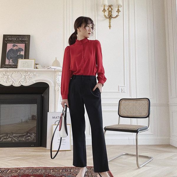 women's pants & capris xiaoying jupiter loose nine points straight black slacks qiu dong female tall waist cultivate morality dress, Black;white
women's pants & capris xiaoying jupiter loose nine points straight black slacks qiu dong female tall waist cultivate morality dress, Black;white