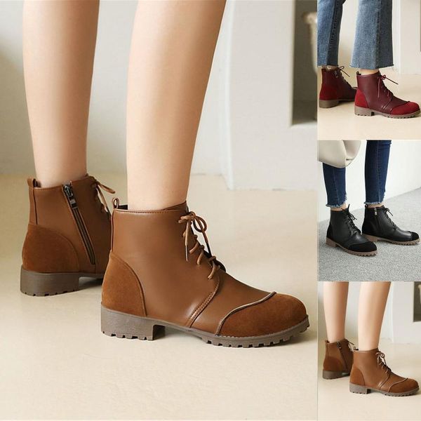 boots botines mujer 2021Â women's shoes retro round toe low-heel lace-up side zipper british style short casual, Black
boots botines mujer 2021Â women's shoes retro round toe low-heel lace-up side zipper british style short casual, Black