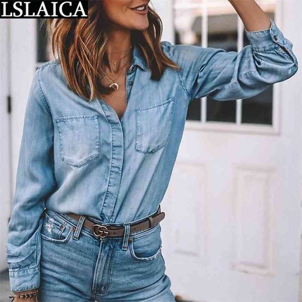 shirts for women turn down collar fashion patchwork casual clothing streetwear long sleeve slim denim shirt 210515, White
shirts for women turn down collar fashion patchwork casual clothing streetwear long sleeve slim denim shirt 210515, White