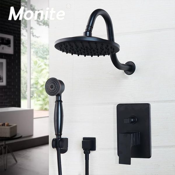 monite 8 inch black round head wall mounted bathroom rainfall shower faucet set oil rubbed bronze & hand sets
monite 8 inch black round head wall mounted bathroom rainfall shower faucet set oil rubbed bronze & hand sets