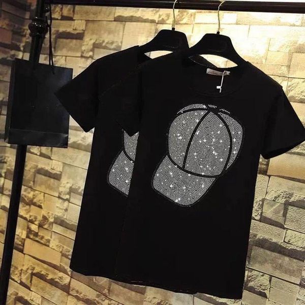 women's t-shirt 2021 summer t-shirts women fashion motion ball cap decorate diamond female clothes plus size short sleeve tee pullover, White
women's t-shirt 2021 summer t-shirts women fashion motion ball cap decorate diamond female clothes plus size short sleeve tee pullover, White