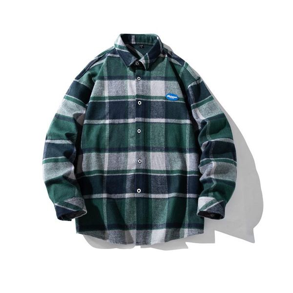 men's casual shirts korean vintage flannel plaid thick shirt jacket male couple style loose green long sleeve high street, White;black
men's casual shirts korean vintage flannel plaid thick shirt jacket male couple style loose green long sleeve high street, White;black