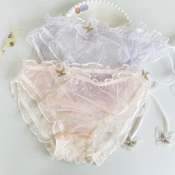 women's panties french sweet japanese underpants gauze transparency ultrathin frenulum briefs lolita maiden cute butterfly decorate, Black;pink
women's panties french sweet japanese underpants gauze transparency ultrathin frenulum briefs lolita maiden cute butterfly decorate, Black;pink