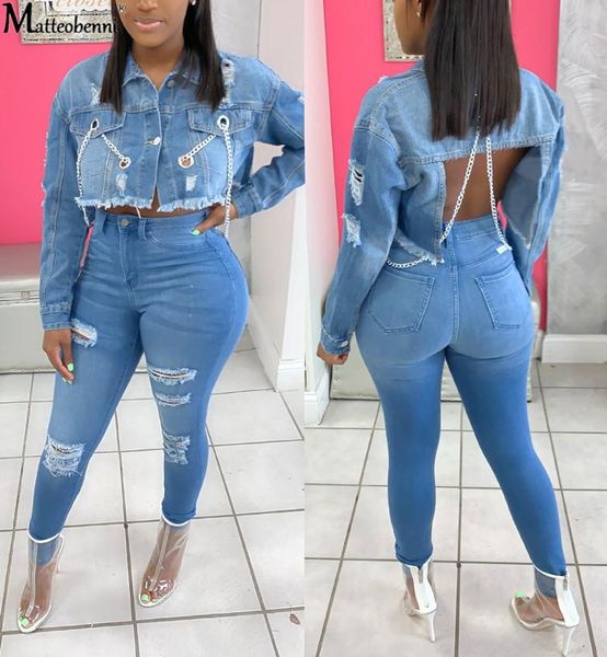 ripped cropped jean jacket women autumn chain long sleeve denim streetwear short coat lady backless outerwear women's jackets, Black;brown
ripped cropped jean jacket women autumn chain long sleeve denim streetwear short coat lady backless outerwear women's jackets, Black;brown