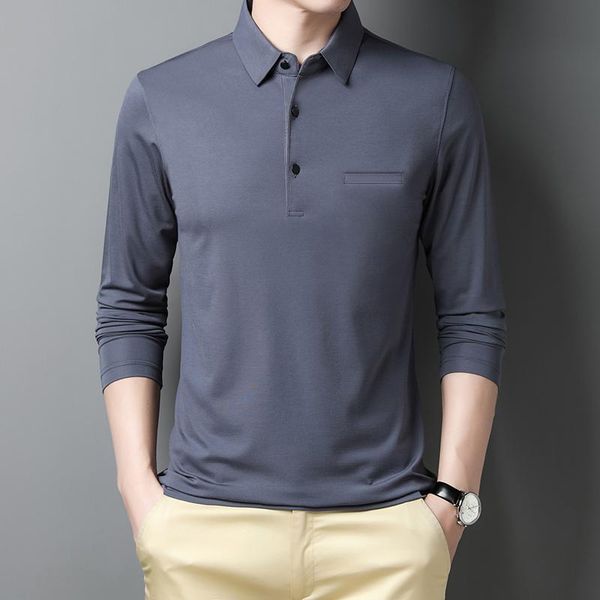 men's polos 2021 classic shirts men cotton solid color full sleeve tee shirt slim fit casual camisa t993, White;black
men's polos 2021 classic shirts men cotton solid color full sleeve tee shirt slim fit casual camisa t993, White;black