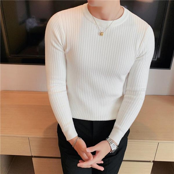 men's sweaters long sleeve slim fit knitted pullovers autumn winter round neck casual business knitwear men clothing, White;black
men's sweaters long sleeve slim fit knitted pullovers autumn winter round neck casual business knitwear men clothing, White;black