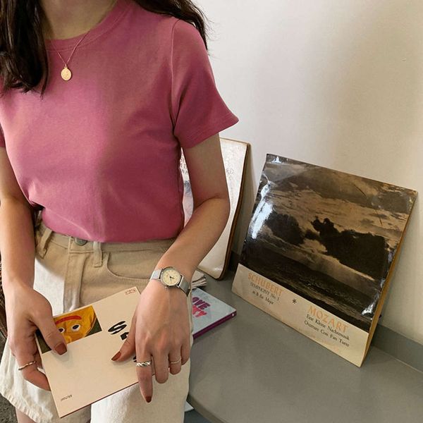women's t-shirt pure cotton short sleeve summer wear 2021 korean version ins tide net red solid color loose thin student clothes fw8o, White
women's t-shirt pure cotton short sleeve summer wear 2021 korean version ins tide net red solid color loose thin student clothes fw8o, White