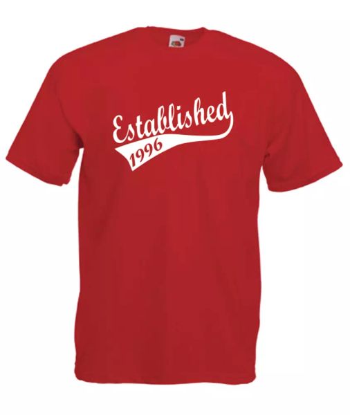 established in1996 birthday idea mens women t shirts multi-color s-2xl, White;black
established in1996 birthday idea mens women t shirts multi-color s-2xl, White;black