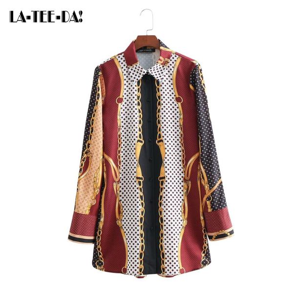 women's blouses & shirts ltd1198396 2021 chain print women collar lady fashion female long loose single breasted buttons vestidos, White
women's blouses & shirts ltd1198396 2021 chain print women collar lady fashion female long loose single breasted buttons vestidos, White