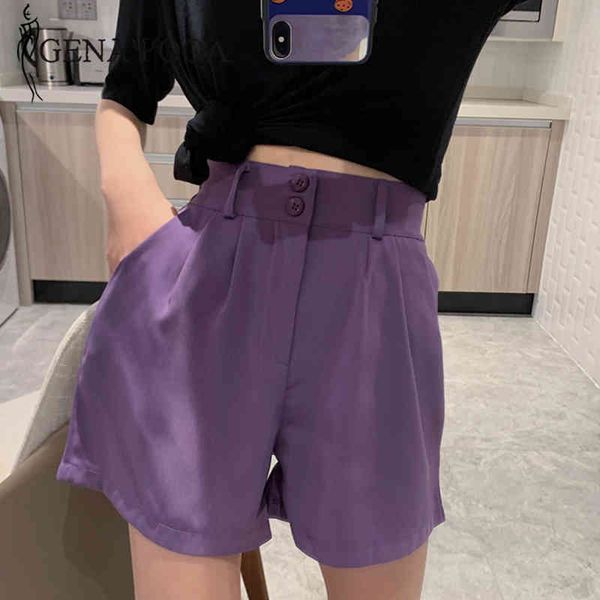 genayooa summer high waist elastic office ladies wide legs street black purple shorts for women 210417, White;black
genayooa summer high waist elastic office ladies wide legs street black purple shorts for women 210417, White;black