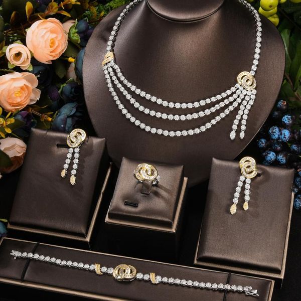 earrings & necklace godki trendy 4pcs kundan jewelry set for women wedding party cubic zircon crystal dubai bridal addict, Silver
earrings & necklace godki trendy 4pcs kundan jewelry set for women wedding party cubic zircon crystal dubai bridal addict, Silver