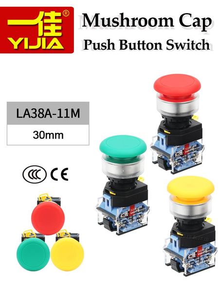 smart home control maintained mushroom cap push button switch 1no1nc silver alloy contact 30mm la38-11mzs/30 self lock latching
smart home control maintained mushroom cap push button switch 1no1nc silver alloy contact 30mm la38-11mzs/30 self lock latching