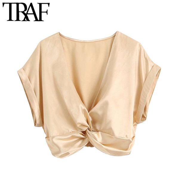 traf women fashion with knot cozy cropped blouses vintage short turn-up sleeves back elastic female shirts chic 210415, White
traf women fashion with knot cozy cropped blouses vintage short turn-up sleeves back elastic female shirts chic 210415, White