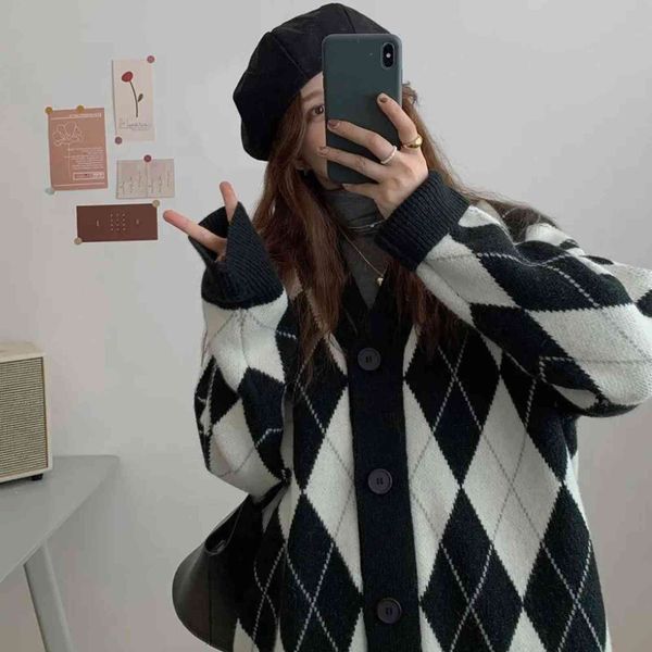 women's jackets biggorange women knitted sweater loose single-breasted v-neck cute korean style oversized cardigan winter ccbw, Black;brown
women's jackets biggorange women knitted sweater loose single-breasted v-neck cute korean style oversized cardigan winter ccbw, Black;brown