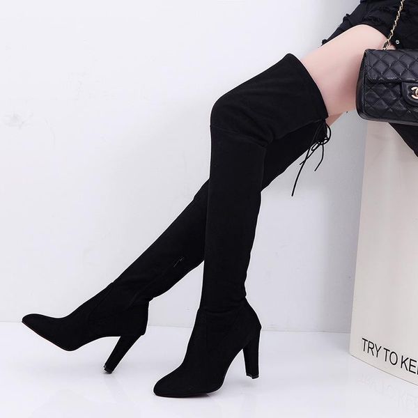 boots plus size fashion female winter thigh high faux suede leather solid heels women over the knee shoes 34-43, Black
boots plus size fashion female winter thigh high faux suede leather solid heels women over the knee shoes 34-43, Black