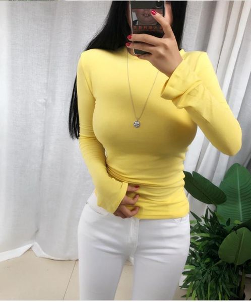 women's t-shirt pullover tee fashion womens tshirt skinny bodycon cotton long sleeve t shirt girls autumn purple mujer de moda, White
women's t-shirt pullover tee fashion womens tshirt skinny bodycon cotton long sleeve t shirt girls autumn purple mujer de moda, White