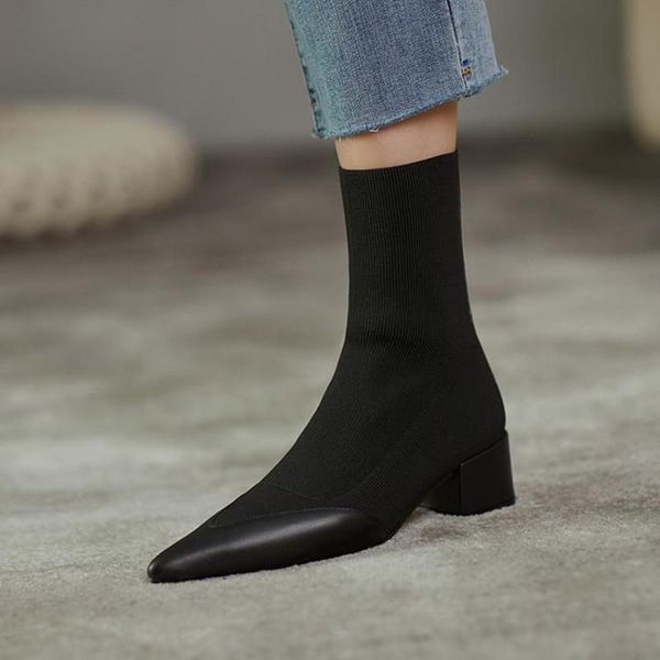 boots women autumn winter comfortable elegant office shoes lady all-match point toe elastic high heels knitted short, Black
boots women autumn winter comfortable elegant office shoes lady all-match point toe elastic high heels knitted short, Black