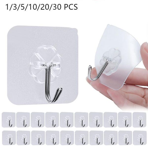 hooks & rails 1/5/10/20/30pcs transparent strong self adhesive housekeeper on wall for kitchen bathroom towel hanging key holders
hooks & rails 1/5/10/20/30pcs transparent strong self adhesive housekeeper on wall for kitchen bathroom towel hanging key holders