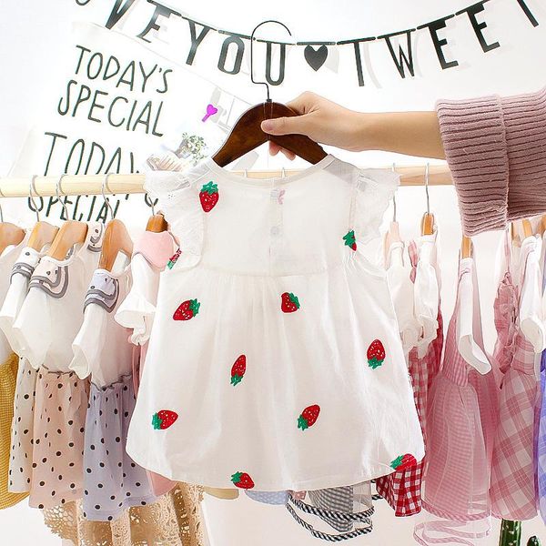 girl's dresses 0-3 years old children's clothing girls summer short-sleeved dress strawberry embroidered skirt baby flying sleeve, Red;yellow
girl's dresses 0-3 years old children's clothing girls summer short-sleeved dress strawberry embroidered skirt baby flying sleeve, Red;yellow