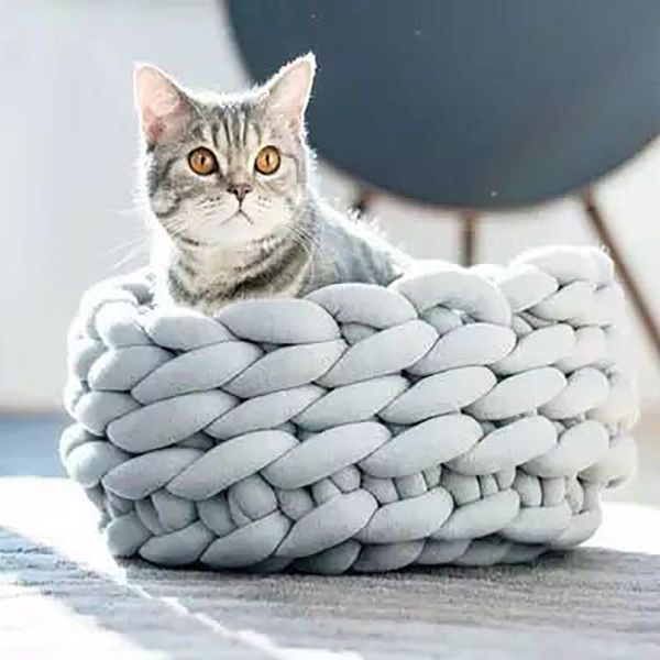 cat beds & furniture hand-knitted cotton yarn bed house round soft winter pet dog cushion mats for small dogs cats nest warm puppy kennel
cat beds & furniture hand-knitted cotton yarn bed house round soft winter pet dog cushion mats for small dogs cats nest warm puppy kennel