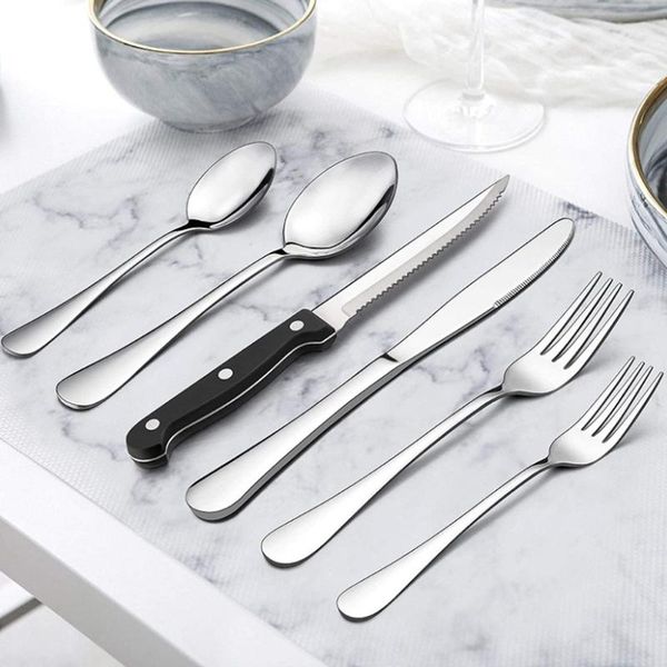 flatware sets 24pcs and 6pcs steak knives stainless cutlery set fork spoon knife eating utensils dishwasher safe
flatware sets 24pcs and 6pcs steak knives stainless cutlery set fork spoon knife eating utensils dishwasher safe