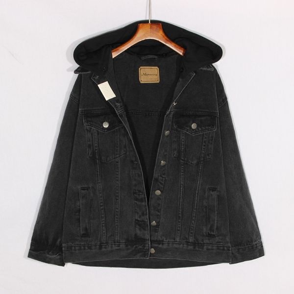 women's jackets black long denim loose removable hooded casual plus size spring autumn bomber jeans coat outwear 2qi0, Black;brown
women's jackets black long denim loose removable hooded casual plus size spring autumn bomber jeans coat outwear 2qi0, Black;brown