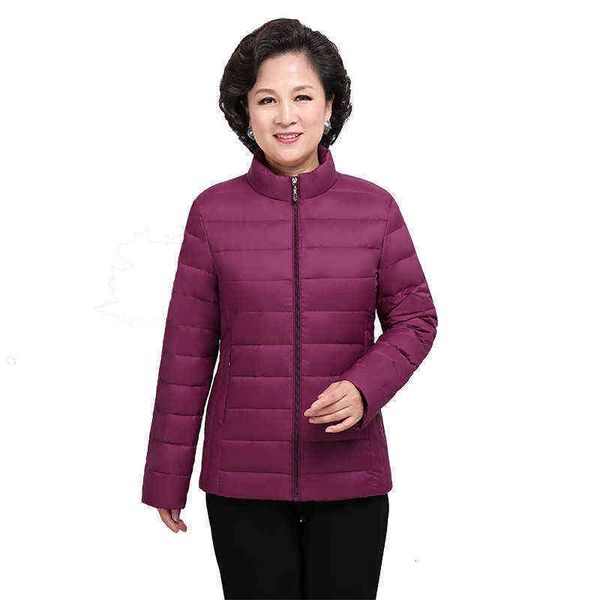 middle aged and elderly women's spring wear light standing collar down et short middle fat mother's coat large size, Black
middle aged and elderly women's spring wear light standing collar down et short middle fat mother's coat large size, Black