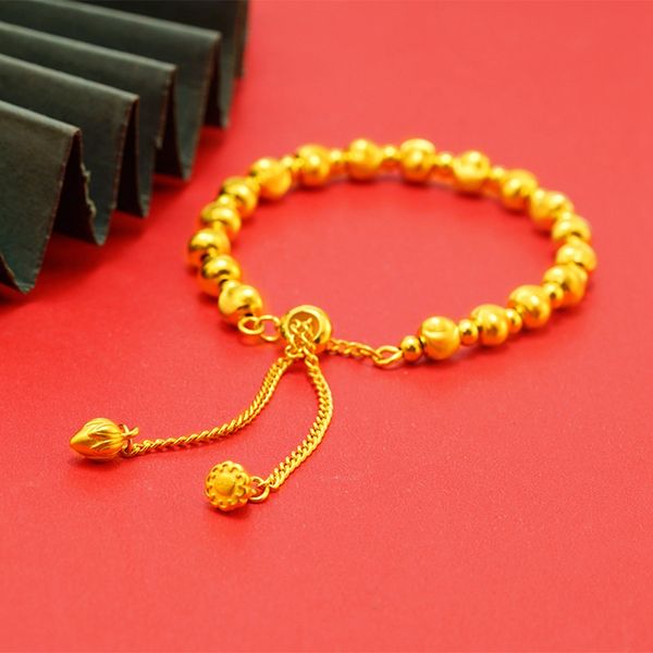 adjust beads bracelet wrist chain for women 18k yellow gold filled classic jewelry gift, Black
adjust beads bracelet wrist chain for women 18k yellow gold filled classic jewelry gift, Black