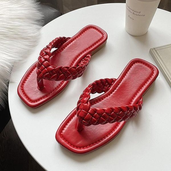 women slippers weave flip flop 2021 fashion slides slip on sandals leather indoor outdoor beach white red flat shoes, Black
women slippers weave flip flop 2021 fashion slides slip on sandals leather indoor outdoor beach white red flat shoes, Black
