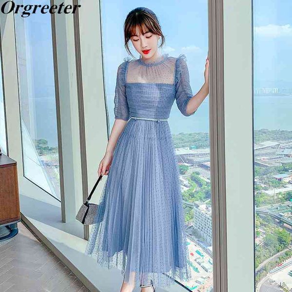 dot print blue dress summer chic pleated design ruffles trim short sleeve perspective mesh dresses robe femme with diamonds belt 210525, Black;gray
dot print blue dress summer chic pleated design ruffles trim short sleeve perspective mesh dresses robe femme with diamonds belt 210525, Black;gray