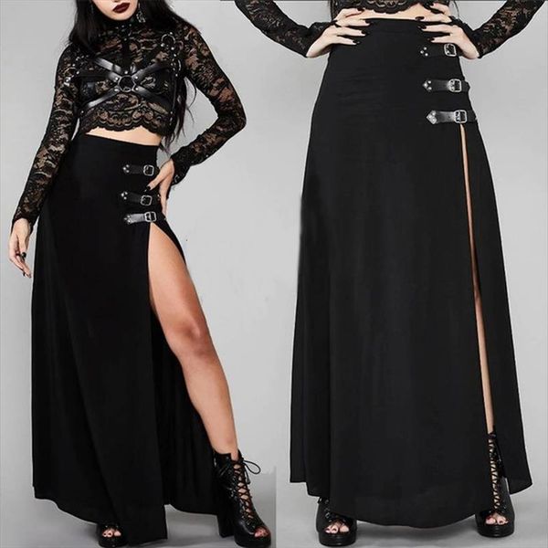 gothic high split maxi steampunk womens skirts black a line long buckle strap skirt cosplay plus size female sexy
gothic high split maxi steampunk womens skirts black a line long buckle strap skirt cosplay plus size female sexy
