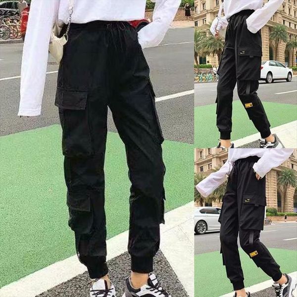 fashion streetwear cargo pants black women jean ankle length elastic waist joggers female loose trousers casual haren, Blue
fashion streetwear cargo pants black women jean ankle length elastic waist joggers female loose trousers casual haren, Blue