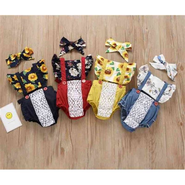 sunflower baby romper lace suspenders bodusuit for summer clothes headband 0-2y h1076 210610, Blue
sunflower baby romper lace suspenders bodusuit for summer clothes headband 0-2y h1076 210610, Blue