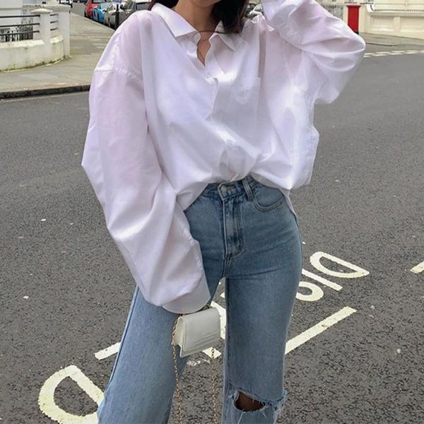 women pocket stand collar long shirt button solid loose shirts female 2021 autumn casual streetwear ladies style women's blouses &, White
women pocket stand collar long shirt button solid loose shirts female 2021 autumn casual streetwear ladies style women's blouses &, White