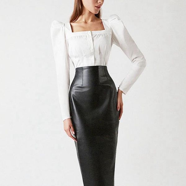women's blouses & shirts woman square collar long sleeve puff slim button shirt casual autumn elegant streetwear, White
women's blouses & shirts woman square collar long sleeve puff slim button shirt casual autumn elegant streetwear, White
