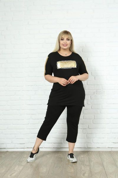 women's two piece pants divas plus size women summer fashion pieces gold alphabet pattern casual viscon capri short sleeve blouses sets, White
women's two piece pants divas plus size women summer fashion pieces gold alphabet pattern casual viscon capri short sleeve blouses sets, White