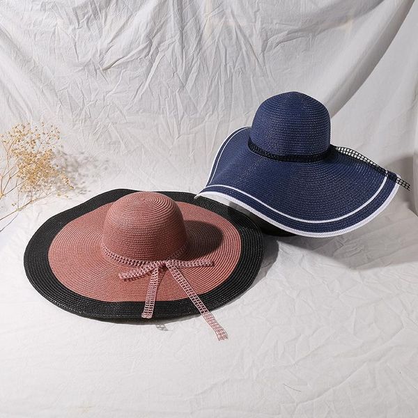 sunshade hat ladies beach straw summer big sunscreen sun hats travel holiday wild wide brim, Blue;gray
sunshade hat ladies beach straw summer big sunscreen sun hats travel holiday wild wide brim, Blue;gray