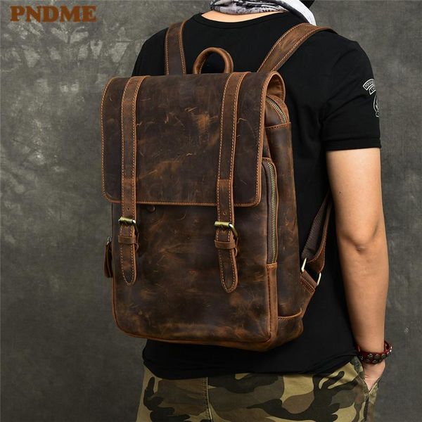 backpack pndme vintage designer men's outdoor travel casual luxury genuine leather work brown lapbookbag
backpack pndme vintage designer men's outdoor travel casual luxury genuine leather work brown lapbookbag