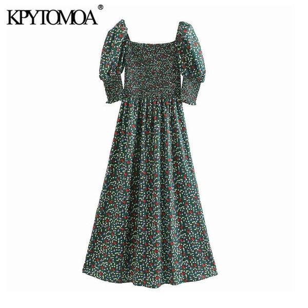 vintage stylish floral print smocked elastic midi dress women fashion square collar half sleeve female dresses vestidos 210421, Black;gray
vintage stylish floral print smocked elastic midi dress women fashion square collar half sleeve female dresses vestidos 210421, Black;gray