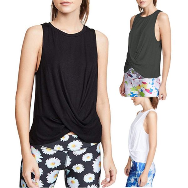 fashion t-shirts 2021 women's fitness yoga suit front knot sports vest, White
fashion t-shirts 2021 women's fitness yoga suit front knot sports vest, White