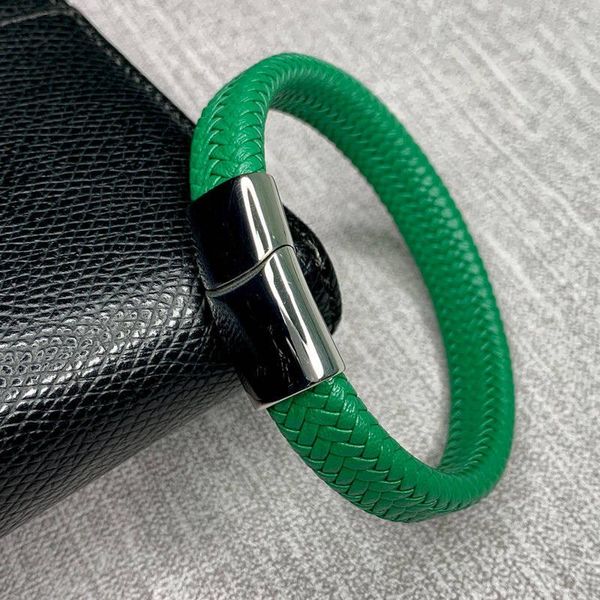 charm bracelets men's bracelet punk woven leather stainless steel magnetic green buckle gift jl0016, Golden;silver
charm bracelets men's bracelet punk woven leather stainless steel magnetic green buckle gift jl0016, Golden;silver