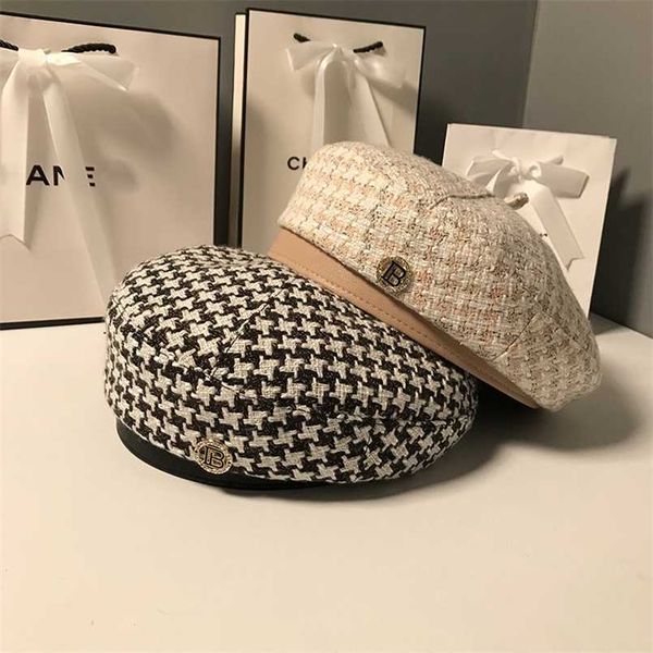 women autumn winter plaid striped retro berets hat for female fashion painter octagonal hats casual caps 211015, Blue;gray
women autumn winter plaid striped retro berets hat for female fashion painter octagonal hats casual caps 211015, Blue;gray
