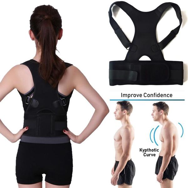 adjustable back posture corrector brace support belt clavicle spine shoulder lumbar correction plus size, Black;blue
adjustable back posture corrector brace support belt clavicle spine shoulder lumbar correction plus size, Black;blue