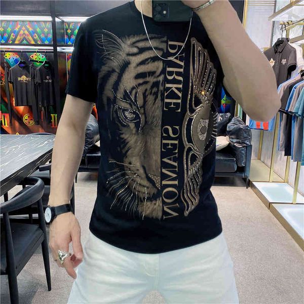 men's t-shirts summer short sleeve new black gold breathable simple fashion brand tiger head printed round neck t-shi, White;black
men's t-shirts summer short sleeve new black gold breathable simple fashion brand tiger head printed round neck t-shi, White;black