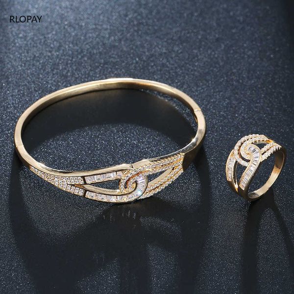 rlopay luxury copper bangle ring sets fashion dubai bridal jewelry for women wedding brincos para as mulheres q0720, Black
rlopay luxury copper bangle ring sets fashion dubai bridal jewelry for women wedding brincos para as mulheres q0720, Black