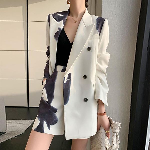 women's tracksuits ol women sets 2021 autumn ink style printing and dyeing double breasted blazer + high waist straight short suit pant, Gray
women's tracksuits ol women sets 2021 autumn ink style printing and dyeing double breasted blazer + high waist straight short suit pant, Gray